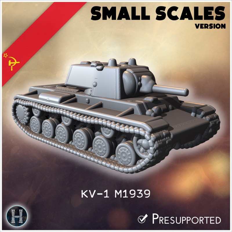 KV-1 M1939 (small scales version) - 3D STL File | Hartolia Miniatures