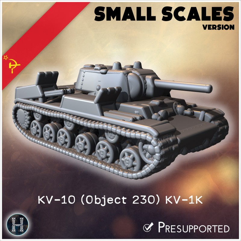 KV-10 (Object 230) KV-1K (version... - STL 3D | Hartolia Miniatures