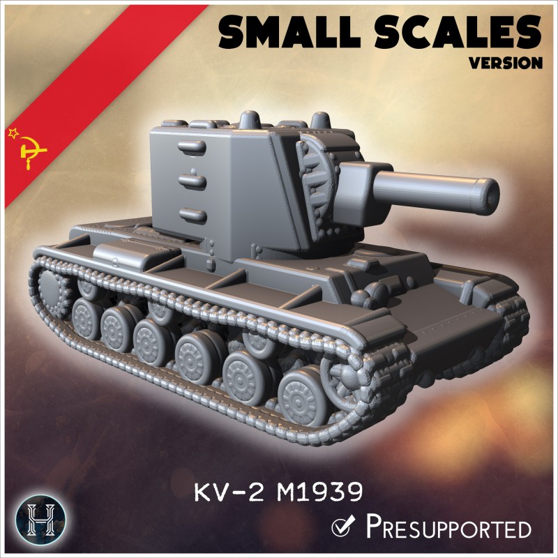 KV-2 M1939 (version pour petites... - STL 3D | Hartolia Miniatures