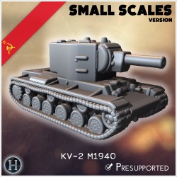 KV-2 M1940 (small scales version) - 3D STL File | Hartolia Miniatures
