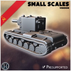 KV-2 M1940 (small scales version) - 3D STL File | Hartolia Miniatures