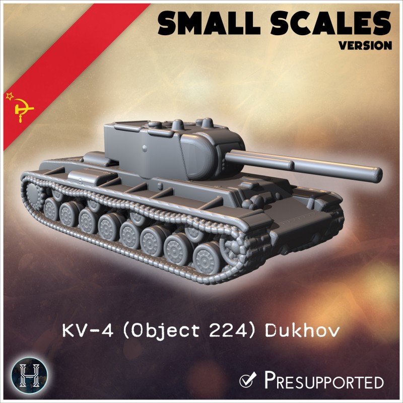 KV-4 (Object 224) Dukhov (small... - 3D STL | Hartolia Miniatures
