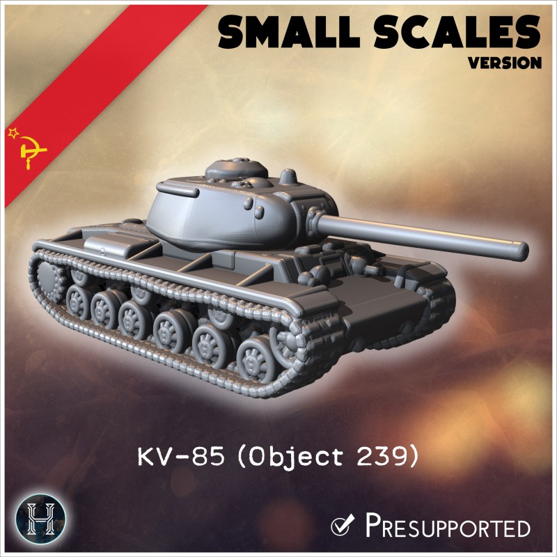 KV-85 (Object 239) (small scales... - 3D STL | Hartolia Miniatures