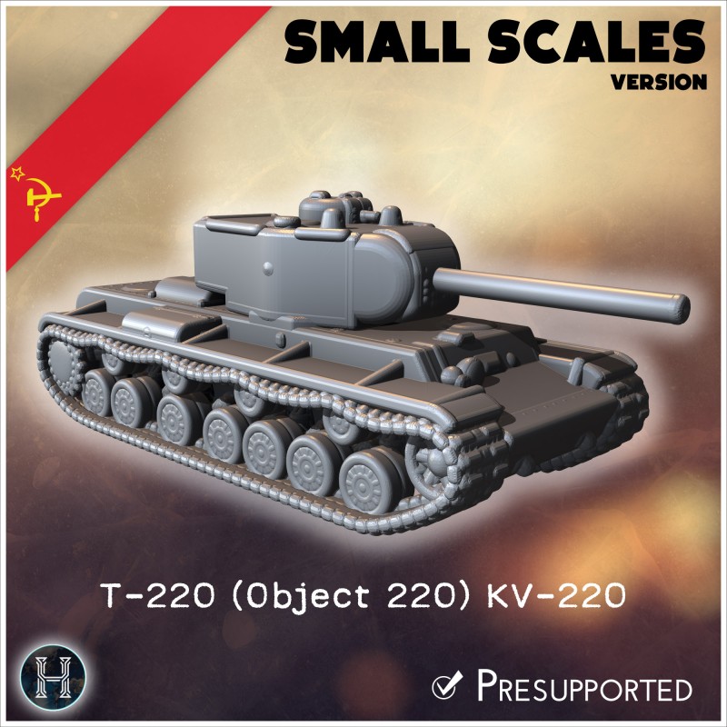 T-220 (Object 220) KV-220 (small... - 3D STL | Hartolia Miniatures