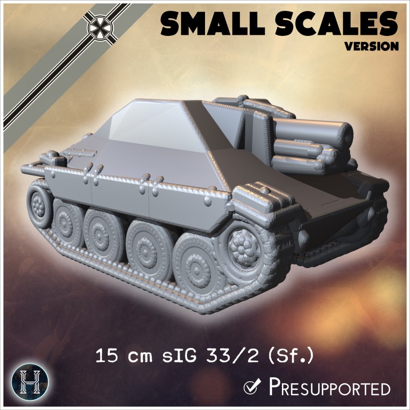 15 cm sIG 33/2 (Sf.) auf Jagdpanzer... - STL 3D | Hartolia Miniatures