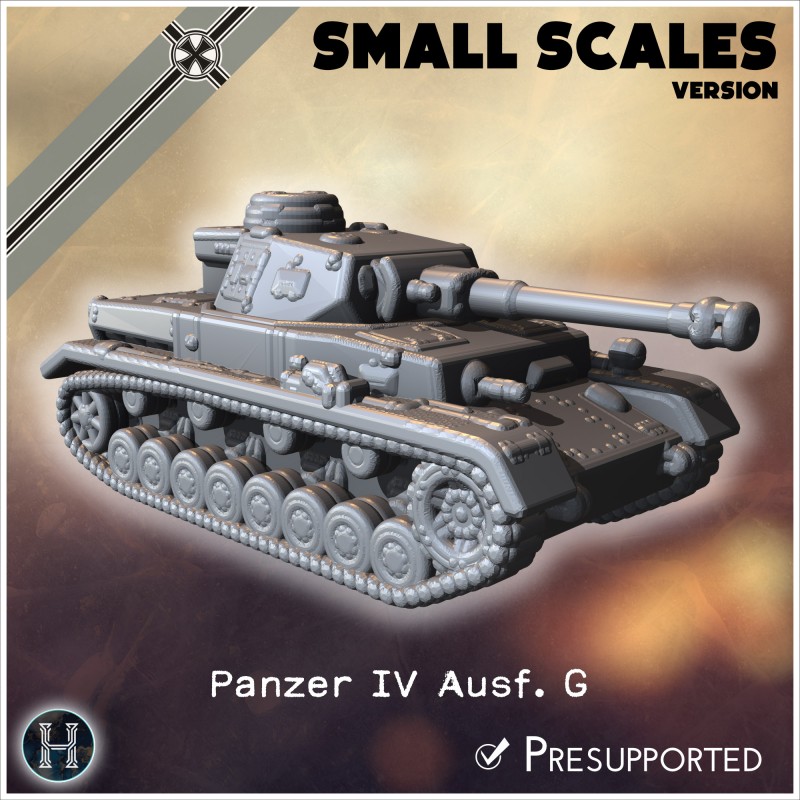 Panzer IV Ausf. G (small scales... - 3D STL | Hartolia Miniatures
