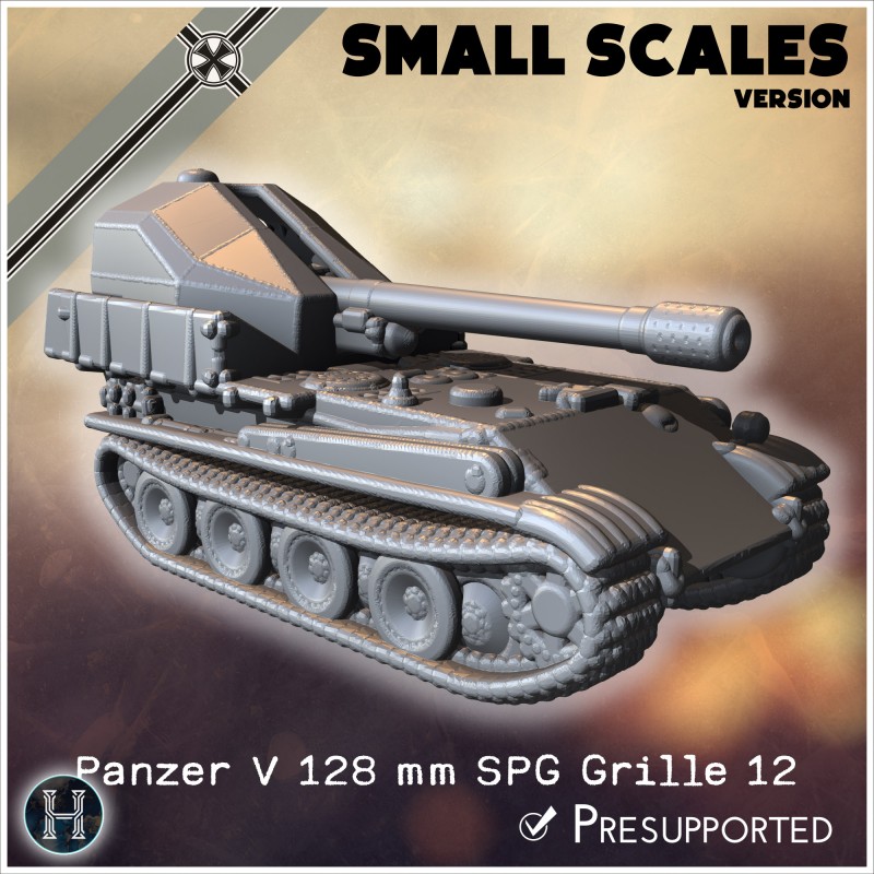 Panzer V 128 mm SPG Grille 12 (K)... - STL 3D | Hartolia Miniatures
