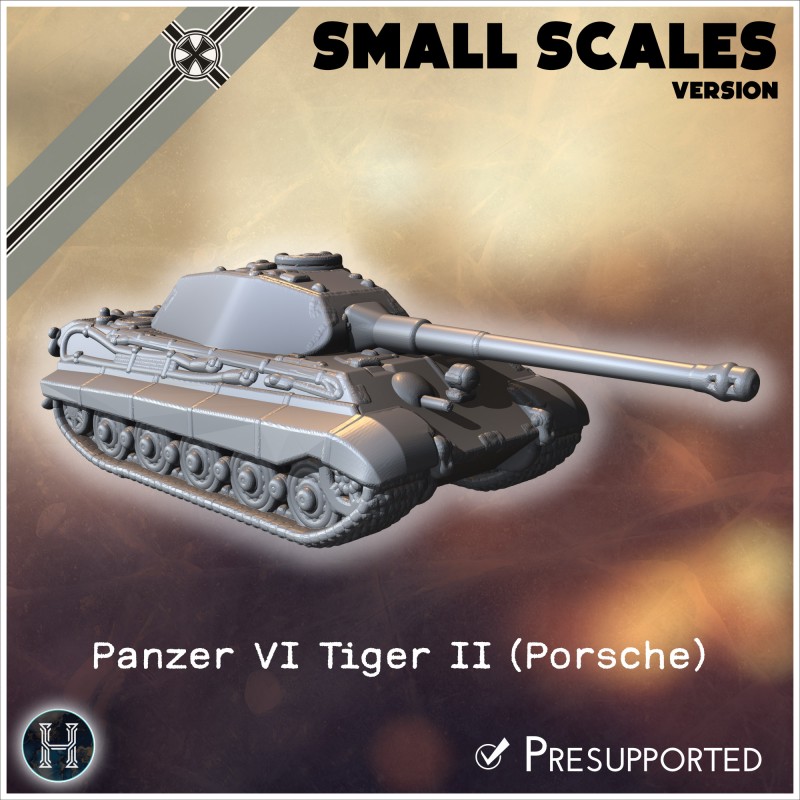 Panzer VI Tiger II (Porsche) (small... - 3D STL | Hartolia Miniatures