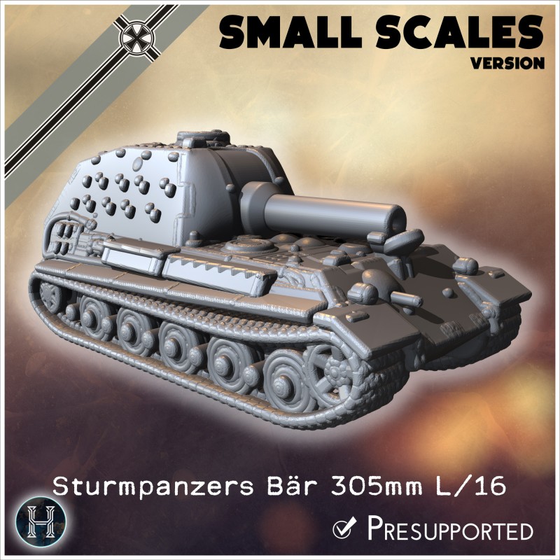 Sturmpanzers Bär 305mm L/16... - STL 3D | Hartolia Miniatures