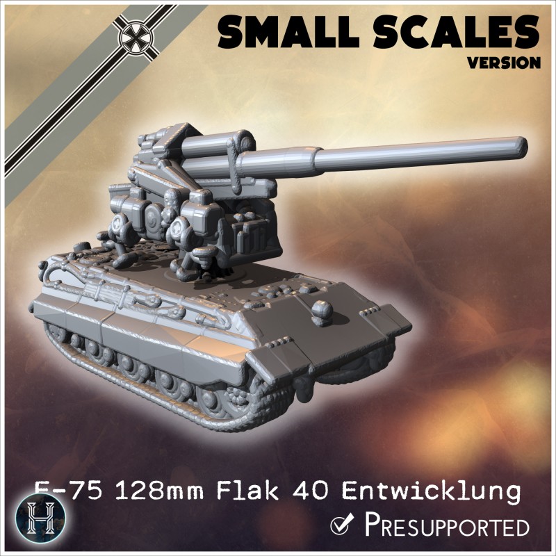 E-75 128mm Flak 40 Entwicklung ... - 3D STL | Hartolia Miniatures