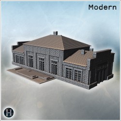 Long rectangular brick building... - 3D STL | Hartolia Miniatures