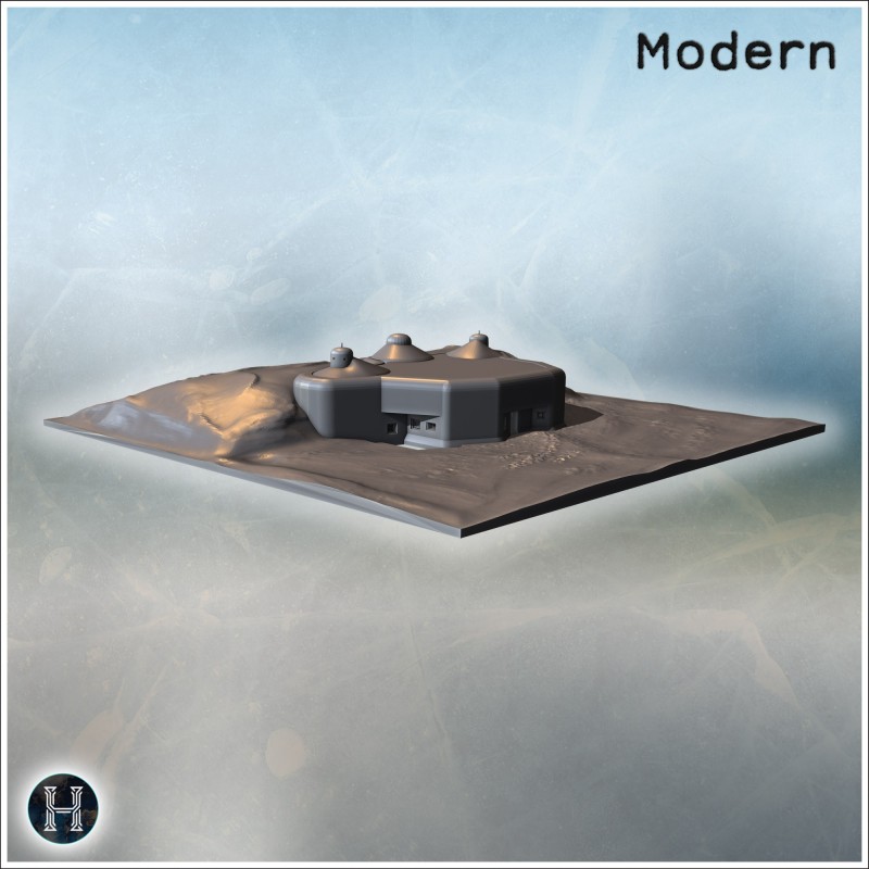 Hexagonal concrete fortress set... - 3D STL | Hartolia Miniatures