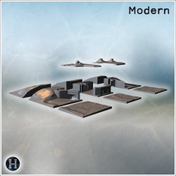 Hexagonal concrete fortress set... - 3D STL | Hartolia Miniatures