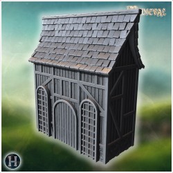 Barnlike structure with tiled roof,... - 3D STL | Hartolia Miniatures