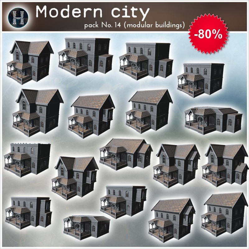 Modern city pack No. - Fichier STL 3D | Hartolia Miniatures