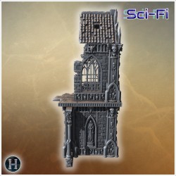 Tall ruined gothic tower with large... - 3D STL | Hartolia Miniatures
