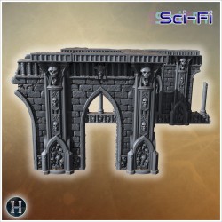 Gothic wall with macabre skull... - 3D STL | Hartolia Miniatures