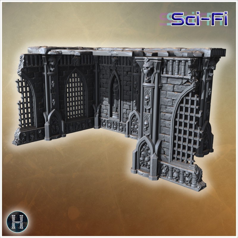 Mur de fortification gothique avec... - STL 3D | Hartolia Miniatures