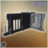 Long ruined stone wall with barred... - 3D STL | Hartolia Miniatures