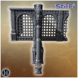 Long ruined stone wall with barred... - 3D STL | Hartolia Miniatures