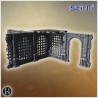 Long ruined stone wall with barred... - 3D STL | Hartolia Miniatures