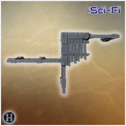 Long ruined stone wall with barred... - 3D STL | Hartolia Miniatures