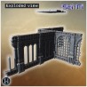 Long ruined stone wall with barred... - 3D STL | Hartolia Miniatures