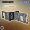 Long ruined stone wall with barred... - 3D STL | Hartolia Miniatures