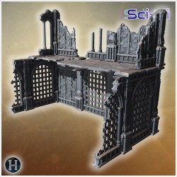 Ruined stone wall with large iron... - 3D STL | Hartolia Miniatures