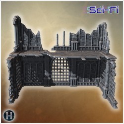 Ruined stone wall with large iron... - 3D STL | Hartolia Miniatures