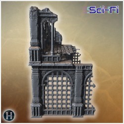 Ruined stone wall with large iron... - 3D STL | Hartolia Miniatures