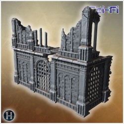 Ruined stone wall with large iron... - 3D STL | Hartolia Miniatures