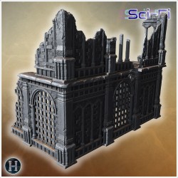 Ruined stone wall with large iron... - 3D STL | Hartolia Miniatures