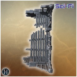 Ruined stone wall with large iron... - 3D STL | Hartolia Miniatures