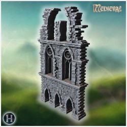 Tall ruined gothic facade with... - 3D STL | Hartolia Miniatures