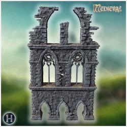 Tall ruined gothic facade with... - 3D STL | Hartolia Miniatures