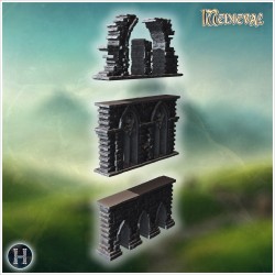 Tall ruined gothic facade with... - 3D STL | Hartolia Miniatures