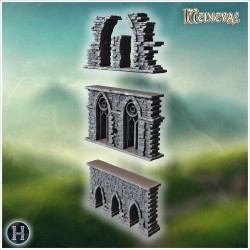 Tall ruined gothic facade with... - 3D STL | Hartolia Miniatures