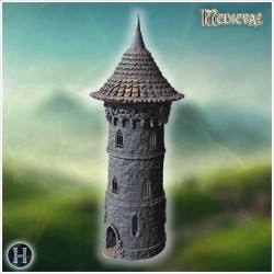 Round medieval stone tower with... - 3D STL | Hartolia Miniatures