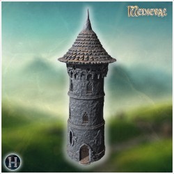 Round medieval stone tower with... - 3D STL | Hartolia Miniatures