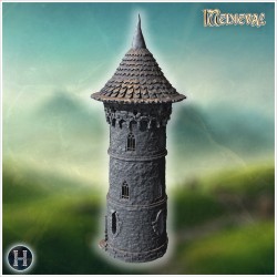 Round medieval stone tower with... - 3D STL | Hartolia Miniatures