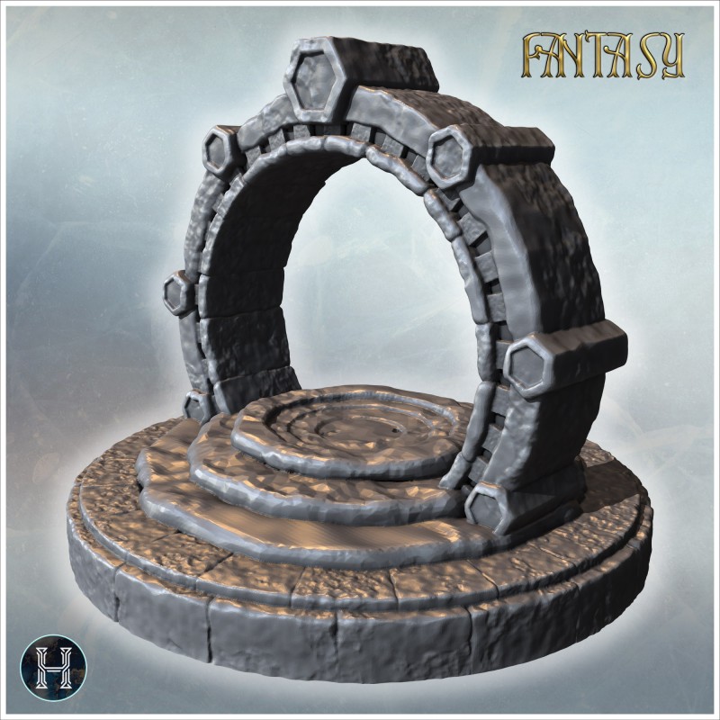 Ancient circular portal with... - 3D STL | Hartolia Miniatures