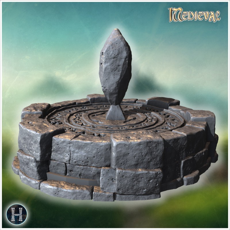 Ancient stone altar with floating... - 3D STL | Hartolia Miniatures