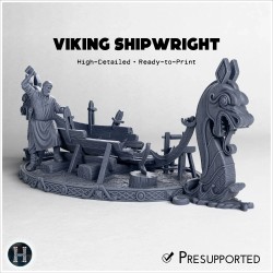 Bearded shipwright hammers planks... - 3D STL | Hartolia Miniatures