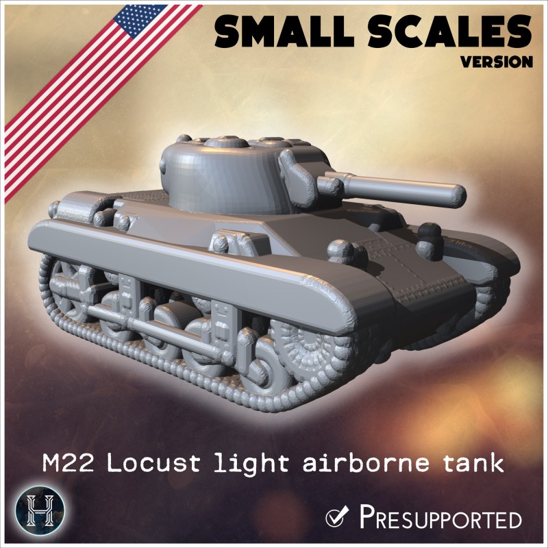 M22 Locust light airborne tank... - 3D STL | Hartolia Miniatures