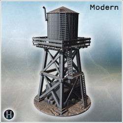 Wooden water tower elevated on a... - 3D STL | Hartolia Miniatures