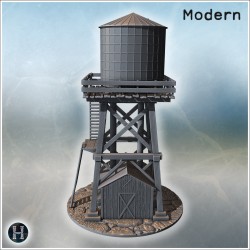 Wooden water tower elevated on a... - 3D STL | Hartolia Miniatures