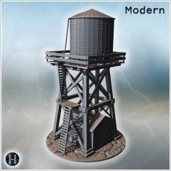 Wooden water tower elevated on a... - 3D STL | Hartolia Miniatures