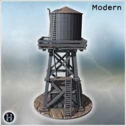 Wooden water tower elevated on a... - 3D STL | Hartolia Miniatures