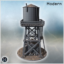 Wooden water tower elevated on a... - 3D STL | Hartolia Miniatures